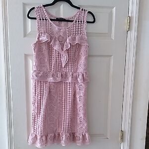 Romeo & Juliet Couture Blush Lace Midi Dress